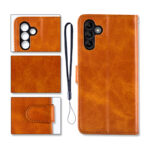 کیف گوشی مگنتی طرح چرم کتابی محافظ لنزدار - Image 6