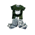 ست تیشرت و شلوار دخترانه مدل گربه