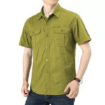 پیراهن آستین کوتاه مردانه مدل کتان دوجیب - Image 7